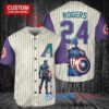 Arizona Diamondbacks x Marvel Captain America Steve Rogers with Trophy Custom Baseball Jersey Cream-Purple