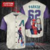 Arizona Diamondbacks x Marvel Spiderman with Trophy Custom Baseball Jersey Cream-Purple