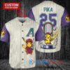Arizona Diamondbacks x Pikachu Pokemon with Trophy Custom Baseball Jersey Cream-Purple