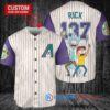 Arizona Diamondbacks x Rick and Morty with Trophy Custom Baseball Jersey Cream-Purple