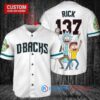 Arizona Diamondbacks x Rick and Morty with Trophy Custom Baseball Jersey White