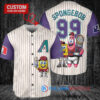 Arizona Diamondbacks x SpongeBob SquarePants with Trophy Custom Baseball Jersey Cream-Purple
