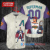 Arizona Diamondbacks x Superman DC Comics with Trophy Custom Baseball Jersey Cream-Purple