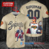 Arizona Diamondbacks x Superman DC Comics with Trophy Custom Baseball Jersey Sand