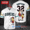 Arizona Diamondbacks x The Simpsons Bart Simpson, Homer Simpson, Lisa Simpson with Trophy Custom Baseball Jersey White
