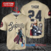 Arizona Diamondbacks x Thor Marvel with Trophy Custom Baseball Jersey Sand
