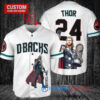 Arizona Diamondbacks x Thor Marvel with Trophy Custom Baseball Jersey White