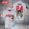 Atlanta Braves Baby Yoda Star Wars Mandalorian Trophy Baseball Jersey Gray