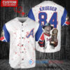 Atlanta Braves Freddy Krueger Halloween World Series Trophy Baseball Jersey White V2