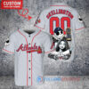 Atlanta Braves Jack Skellington Sally World Series Trophy Baseball Jersey Gray