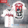 Atlanta Braves Jack Skellington Sally World Series Trophy Baseball Jersey White V2