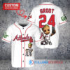 Atlanta Braves x Baby Groot Marvel Guardians Of The Galaxy with Trophy Custom Baseball Jersey White