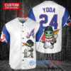 Atlanta Braves x Baby Yoda Star Wars The Mandalorian with Trophy Custom Baseball Jersey White City Connect