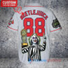 Atlanta Braves x Beetlejuice Halloween with World Series Trophy Custom Baseball Jersey Gray