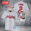 Atlanta Braves x Dr Seuss with World Series Trophy Custom Baseball Jersey Gray