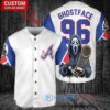 Atlanta Braves x Ghostface Scream Halloween Halloween with World Series Trophy Custom Baseball Jersey White City Connect