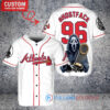 Atlanta Braves x Ghostface Scream Halloween Halloween with World Series Trophy Custom Baseball Jersey White