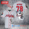 Atlanta Braves x Halloween Michael Myers with Trophy Custom Baseball Jersey Gray