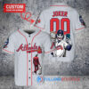 Atlanta Braves x Joker DC Comics with Trophy Custom Baseball Jersey Gray