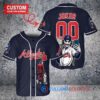 Atlanta Braves x Joker DC Comics with Trophy Custom Baseball Jersey Navy