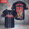 Atlanta Braves x Limited Edition with World Series Trophy Custom Baseball Jersey Navy