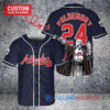 Atlanta Braves x Lord Voldemort Harry Potter with Trophy Custom Baseball Jersey Navy