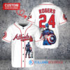 Atlanta Braves x Marvel Captain America Steve Rogers with Trophy Custom Baseball Jersey White