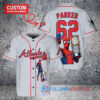 Atlanta Braves x Marvel Spiderman with Trophy Custom Baseball Jersey Gray