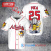Atlanta Braves x Pikachu Pokemon with Trophy Custom Baseball Jersey White