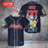 Atlanta Braves x Rick and Morty with Trophy Custom Baseball Jersey Navy