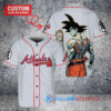 Atlanta Braves x Son Goku Kakarot Super Saiyan Dragon Ball Z with Trophy Baseball Jersey Gray