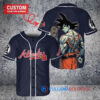 Atlanta Braves x Son Goku Kakarot Super Saiyan Dragon Ball Z with Trophy Baseball Jersey Navy