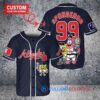 Atlanta Braves x SpongeBob SquarePants with Trophy Custom Baseball Jersey Navy