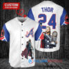 Atlanta Braves x Thor Marvel with Trophy Custom Baseball Jersey White City Connect
