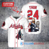 Atlanta Braves x Thor Marvel with Trophy Custom Baseball Jersey White