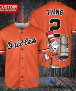 Baltimore Orioles Dr Seuss World Series Trophy Baseball Jersey - Orange