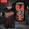 Baltimore Orioles Freddy Krueger Halloween World Series Trophy Baseball Jersey Black