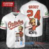 Baltimore Orioles x Baby Groot Marvel Guardians Of The Galaxy with Trophy Custom Baseball Jersey White