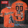 Baltimore Orioles x DC Comics Batman The Dark Knight with Trophy Custom Baseball Jersey Orange