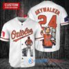 Baltimore Orioles x Luke Skywalker Star Wars with Trophy Custom Baseball Jersey White