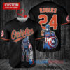 Baltimore Orioles x Marvel Captain America Steve Rogers Baseball Jersey Black