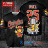 Baltimore Orioles x Pikachu Pokemon with Trophy Custom Baseball Jersey Black
