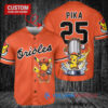 Baltimore Orioles x Pikachu Pokemon with Trophy Custom Baseball Jersey Orange