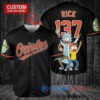Baltimore Orioles x Rick and Morty with Trophy Custom Baseball Jersey Black