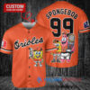 Baltimore Orioles x SpongeBob SquarePants with Trophy Custom Baseball Jersey Orange