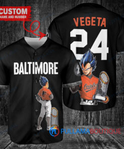 Baltimore Orioles x Vegeta Super Saiyan Dragon Ball Z with Trophy Custom Baseball Jersey Black City Connect