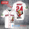 Boston Red Sox x Baby Groot Marvel Guardians Of The Galaxy with Trophy Custom Baseball Jersey White