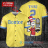 Boston Red Sox x Dr Seuss with World Series Trophy Custom Baseball Jersey Gold-Light Blue City Connect