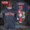 Boston Red Sox x Dr Seuss with World Series Trophy Custom Baseball Jersey Navy