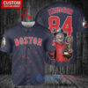 Boston Red Sox x Freddy Krueger A Nightmare on Elm Street Halloween with World Series Trophy Custom Baseball Jersey Navy